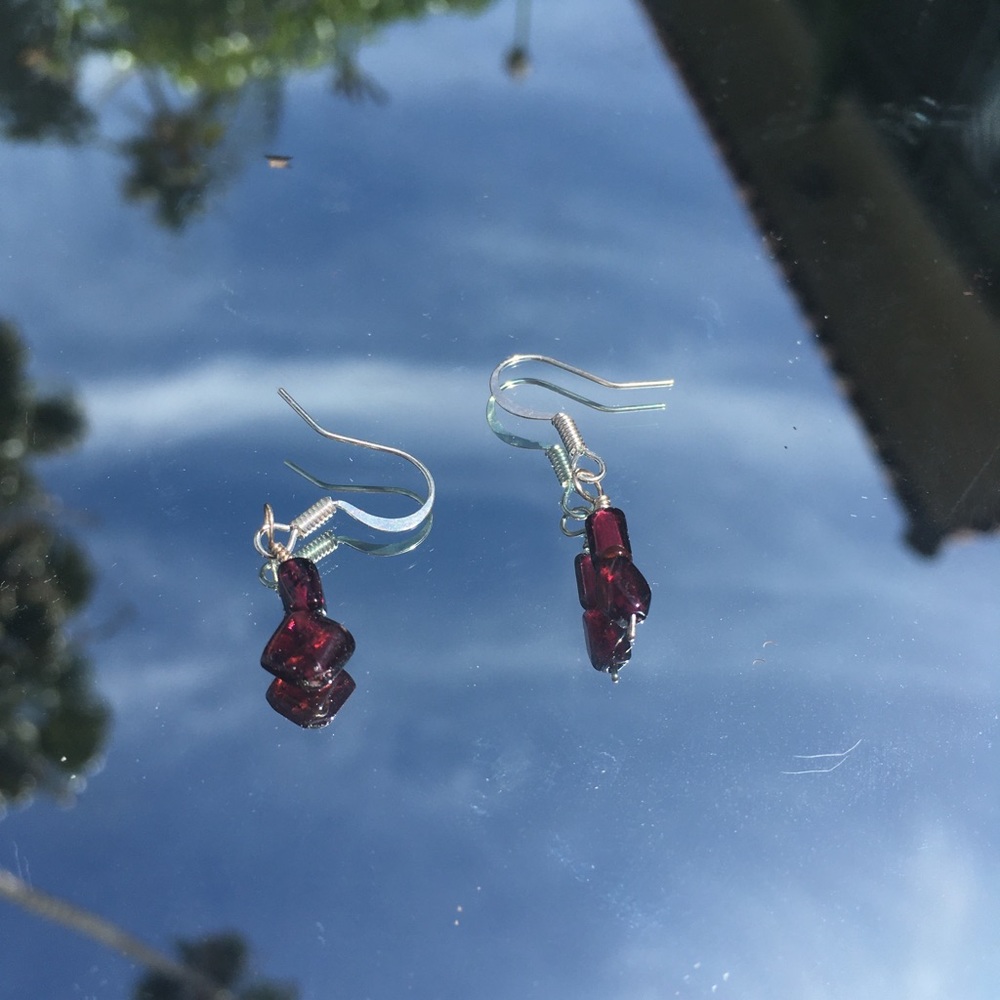 real garnet earrings